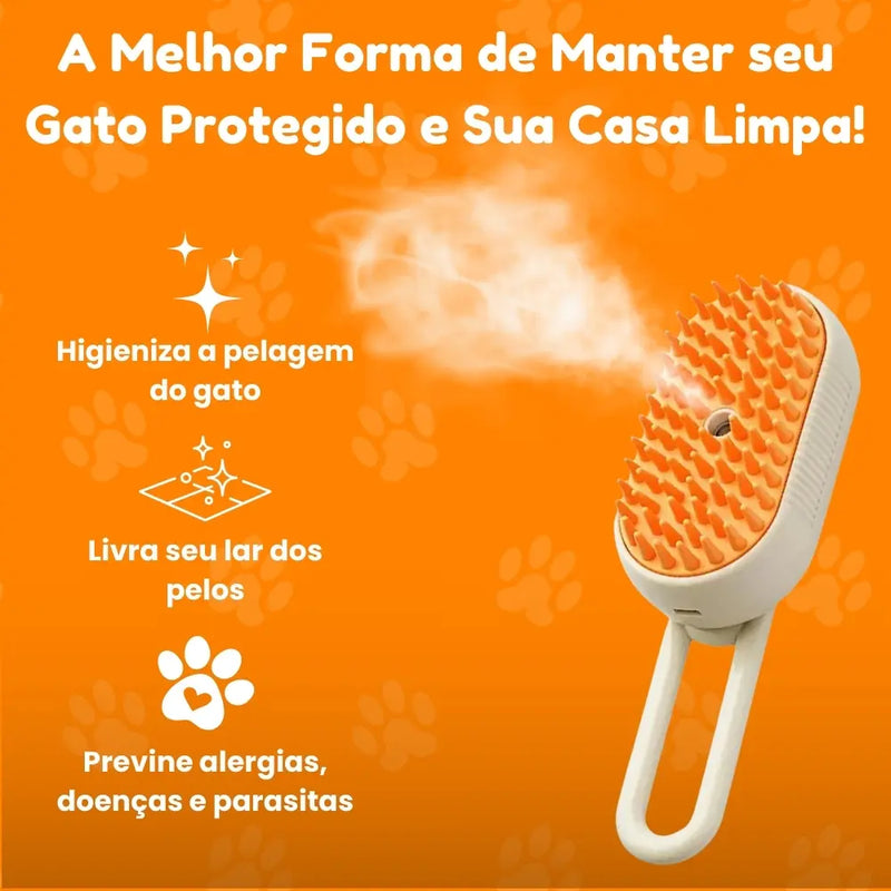 Escova Vaporizadora Pra Gatos + BRINDE ESPECIAL (Por Tempo Limitado)