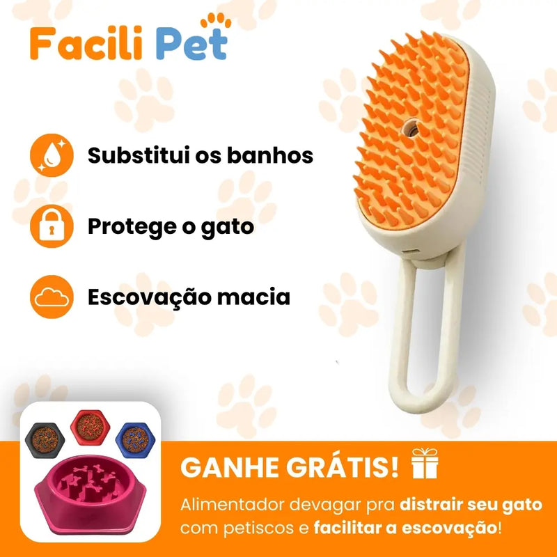 Escova Vaporizadora Pra Gatos + BRINDE ESPECIAL (Por Tempo Limitado)