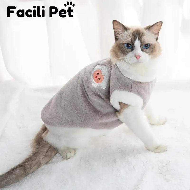 Roupa pra Gatos e Cães pra Inverno/Outono - Tecido Respirável e Quentinho pro Pet